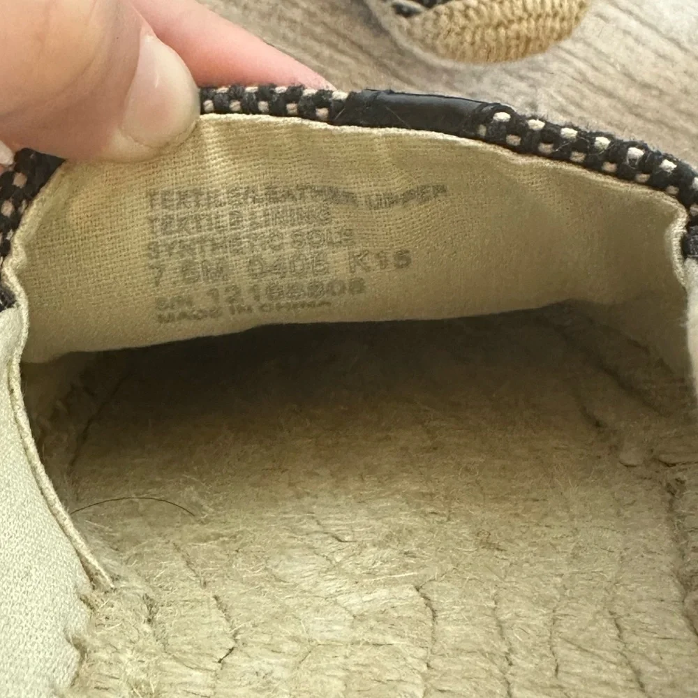 TORY Burch Lonnie Logo Black and Tan Espadrilles